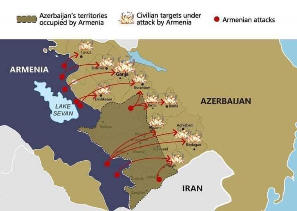 Карта азербайджана карта боевых действий